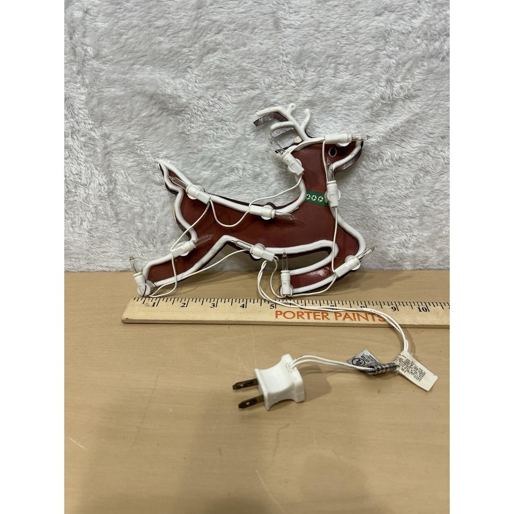 Lighted Reindeer Silhouette Plug-In Christmas Window Decor Tested Working